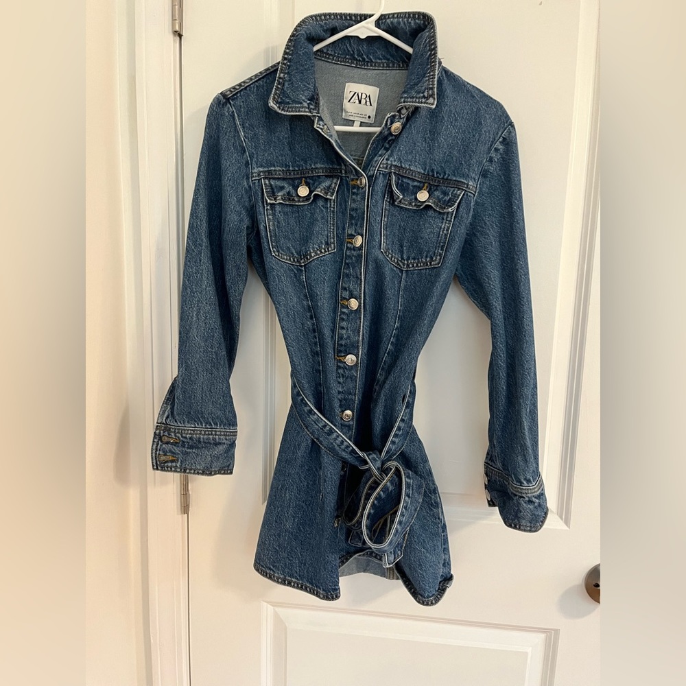 Zara Button Down Denim Dress